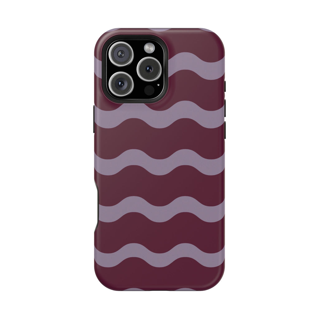 Burgundy Wave Pattern VOXY— Magnetic Impact-Resistant