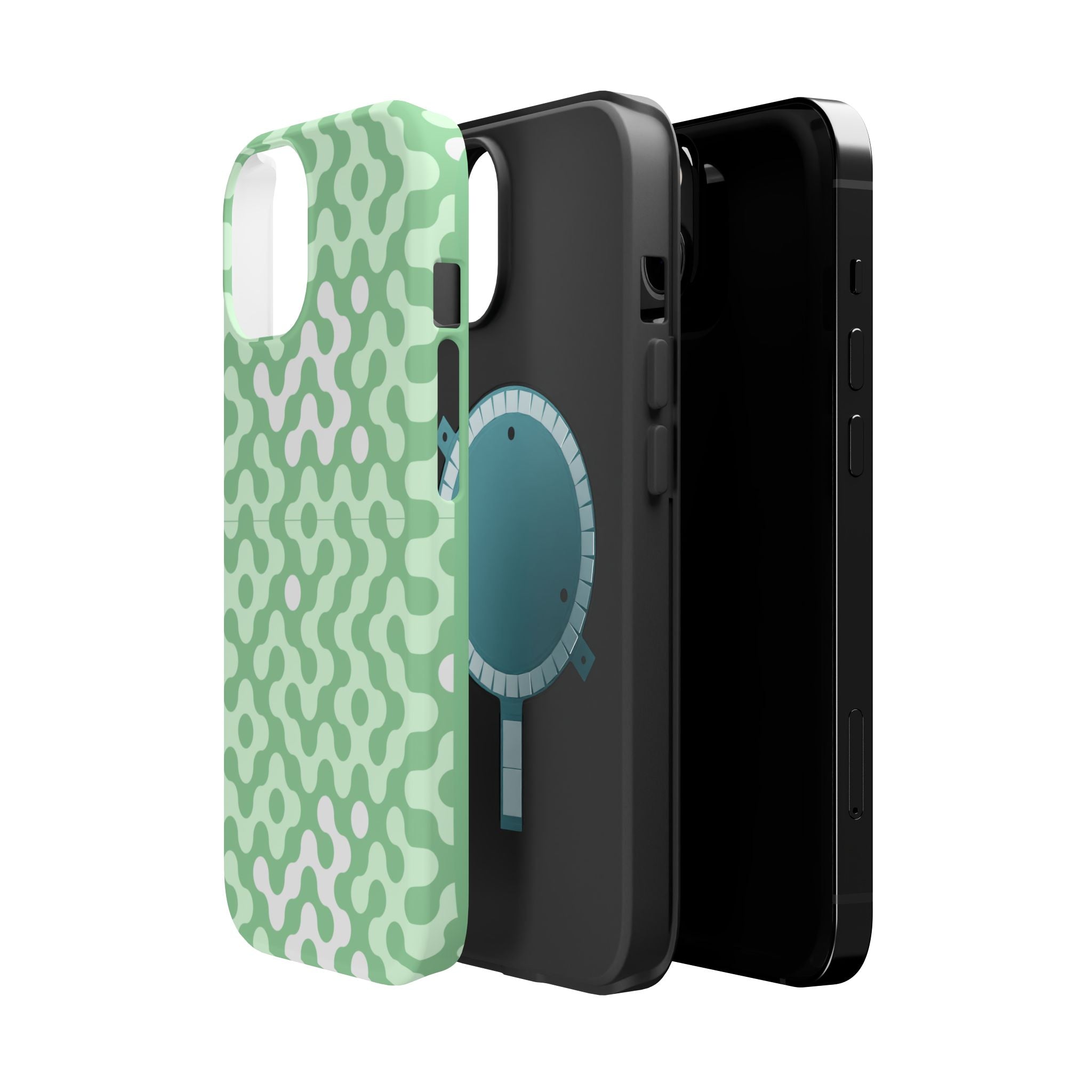Mint Abstract Camouflage VOXY— Magnetic Impact-Resistant