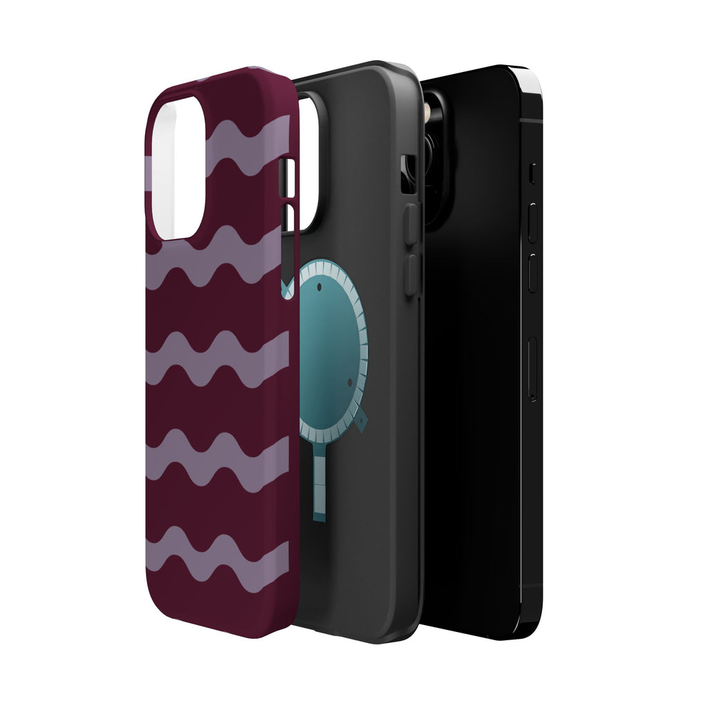 Burgundy Wave Pattern VOXY— Magnetic Impact-Resistant