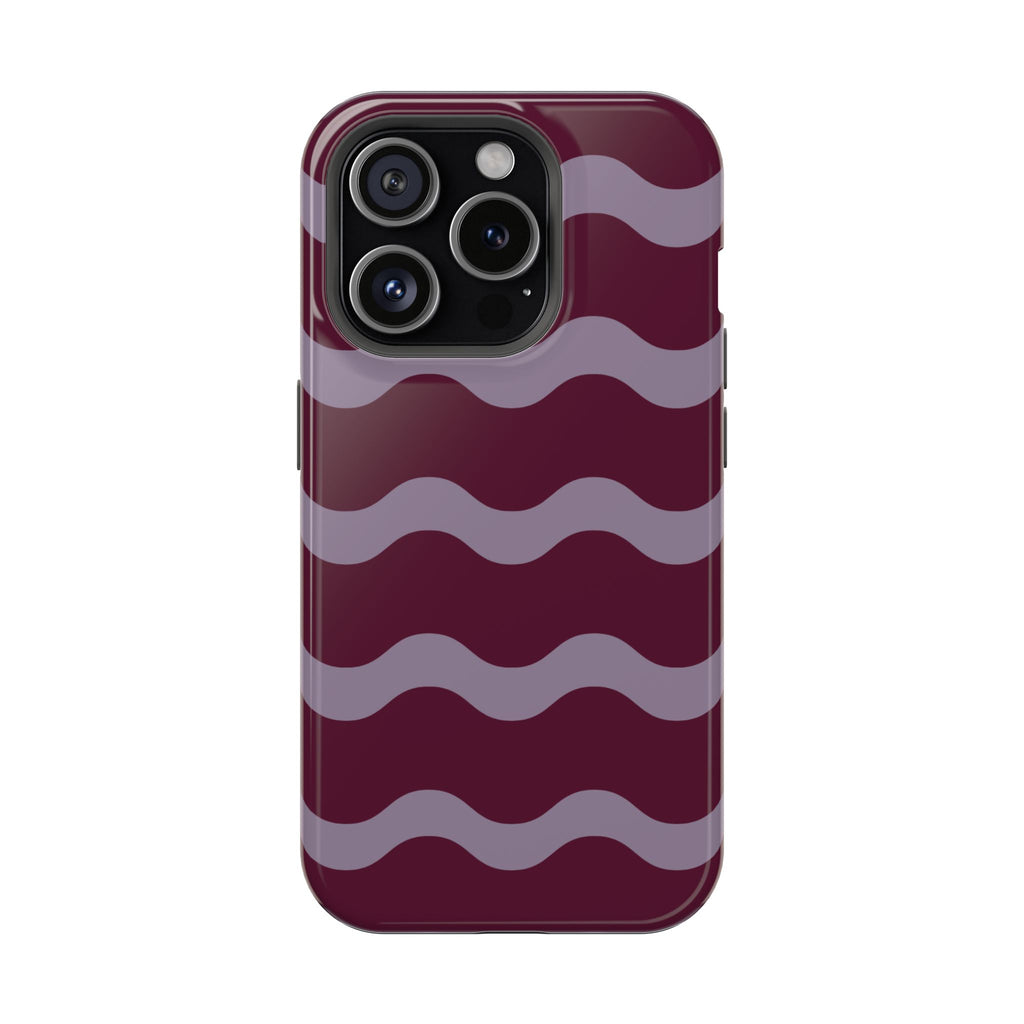 Burgundy Wave Pattern VOXY— Magnetic Impact-Resistant