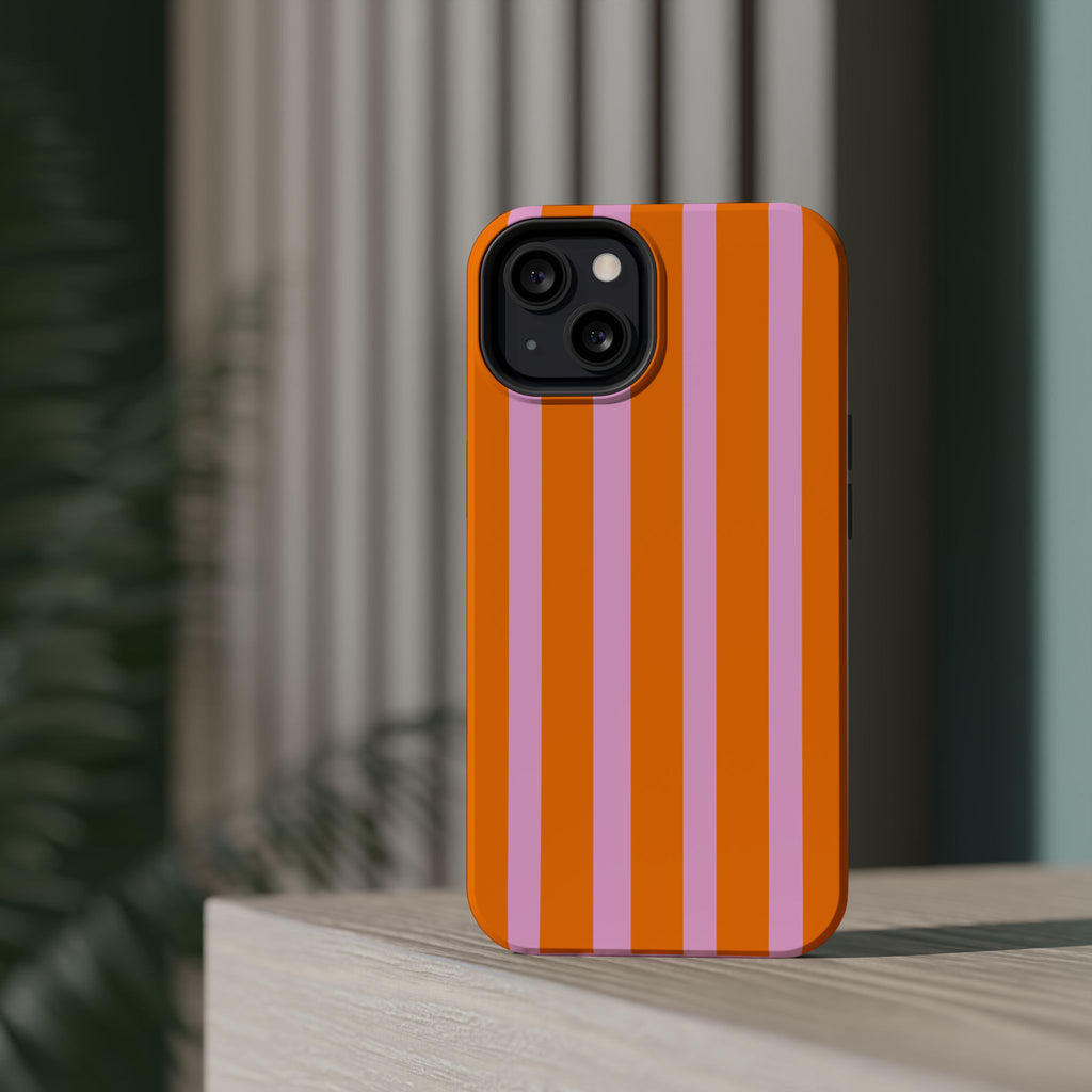 Orange & Pink Bold Stripe VOXY - Magnetic Impact-Resistant