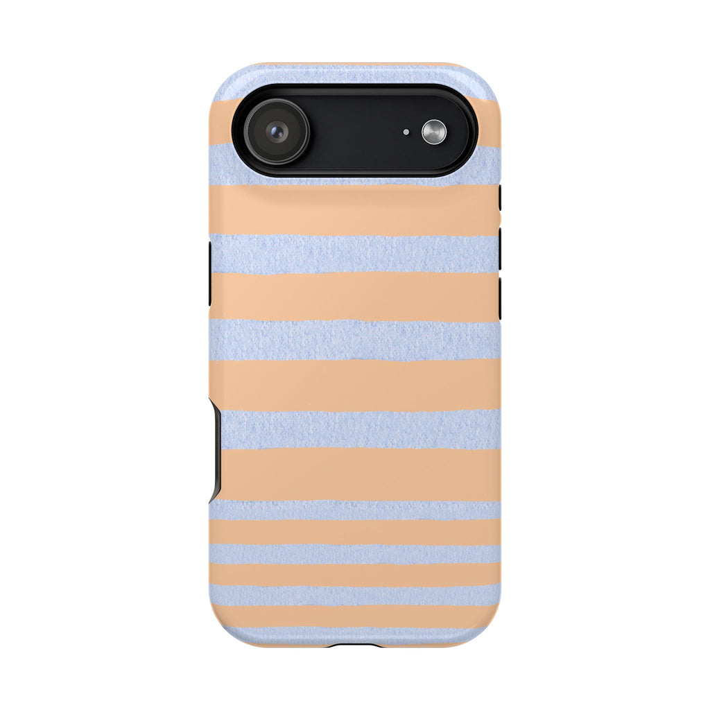 Striped Pastel Peach & Sky Blue Magnetic Impact Phone VOXY