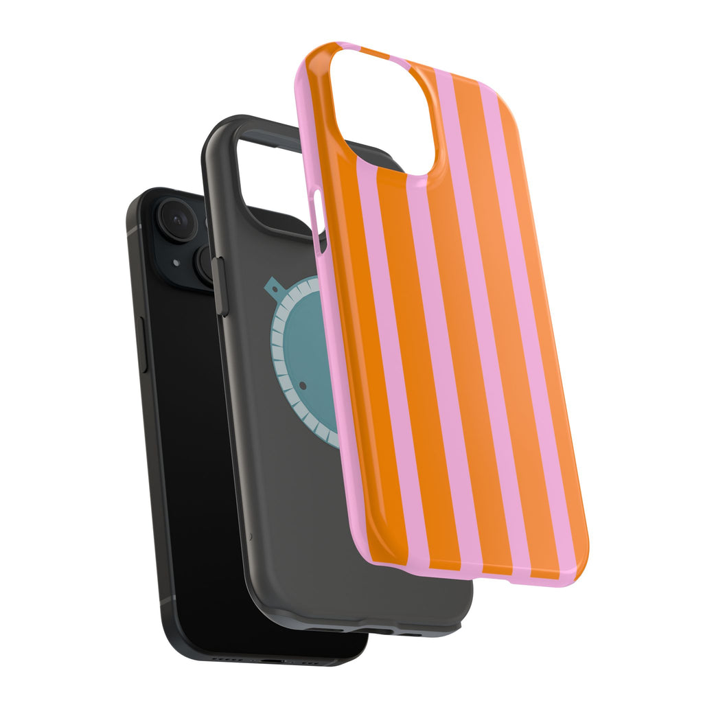 Orange & Pink Bold Stripe VOXY - Magnetic Impact-Resistant