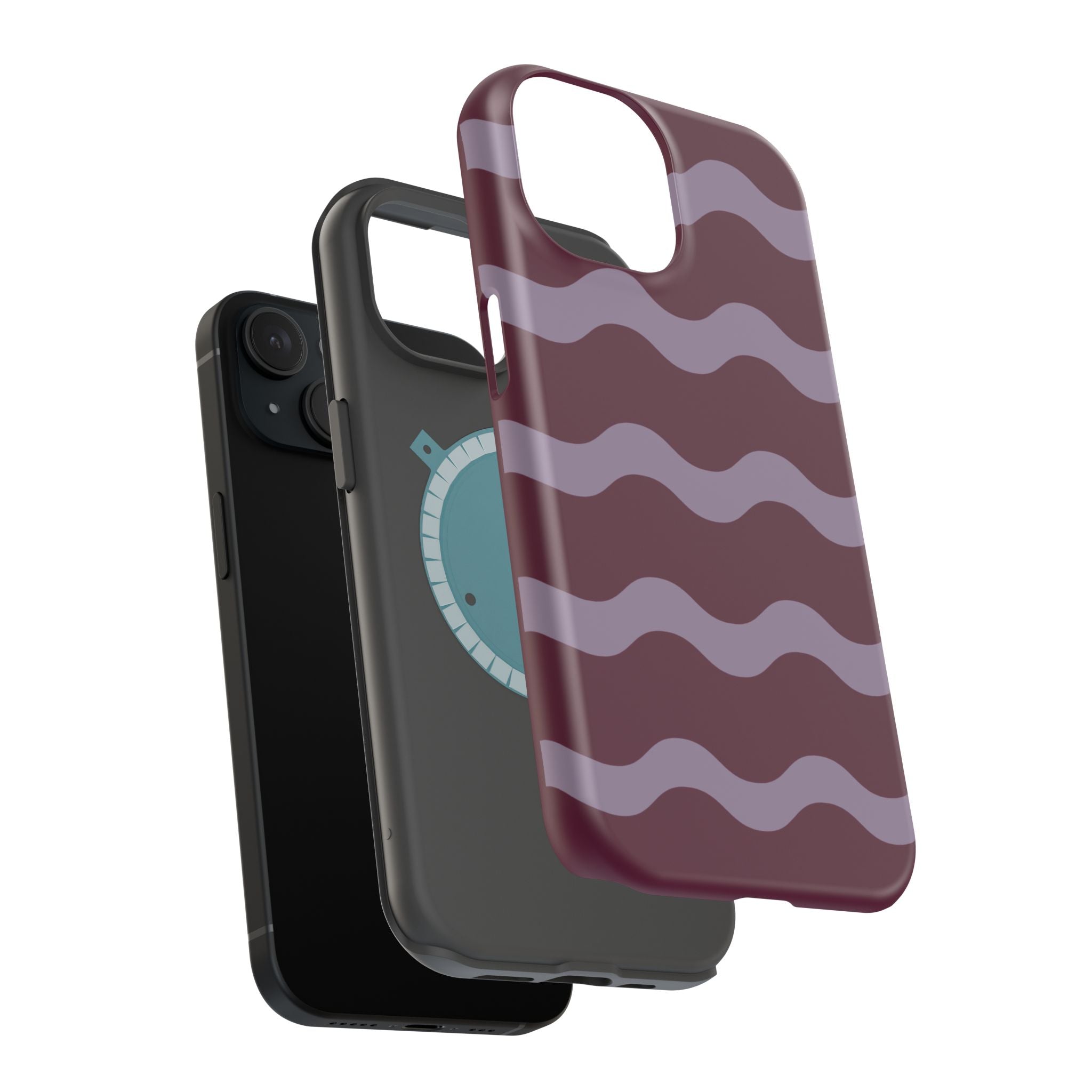 Burgundy Wave Pattern VOXY— Magnetic Impact-Resistant