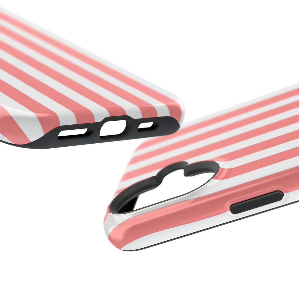 Pink & White Vertical Stripe VOXY — Magnetic Impact-Resistant
