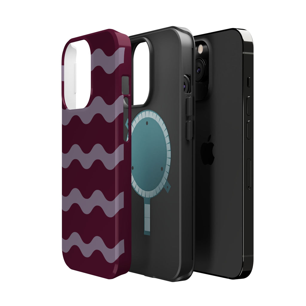 Burgundy Wave Pattern VOXY— Magnetic Impact-Resistant