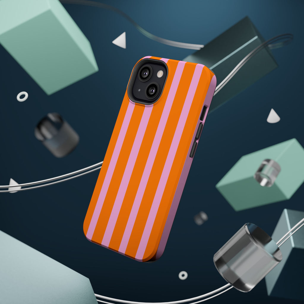 Orange & Pink Bold Stripe VOXY - Magnetic Impact-Resistant