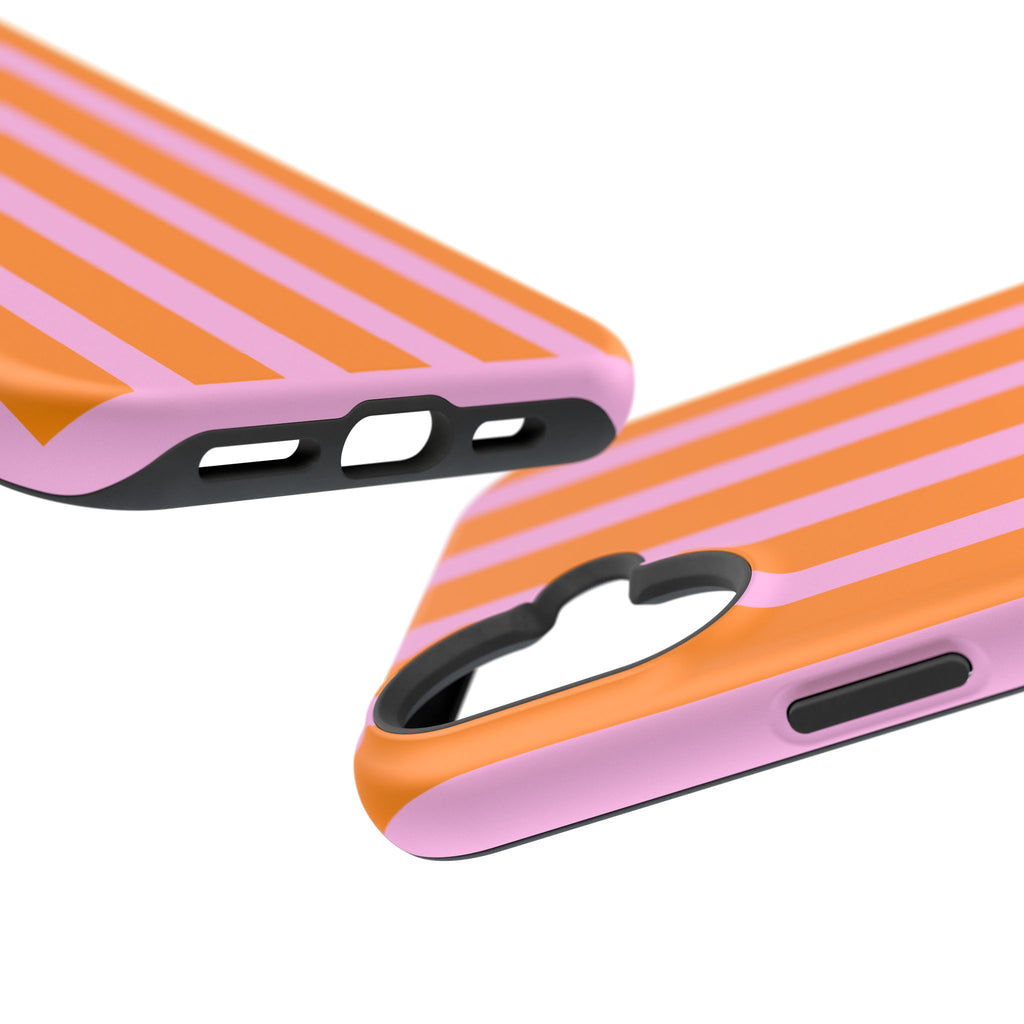 Orange & Pink Bold Stripe VOXY - Magnetic Impact-Resistant