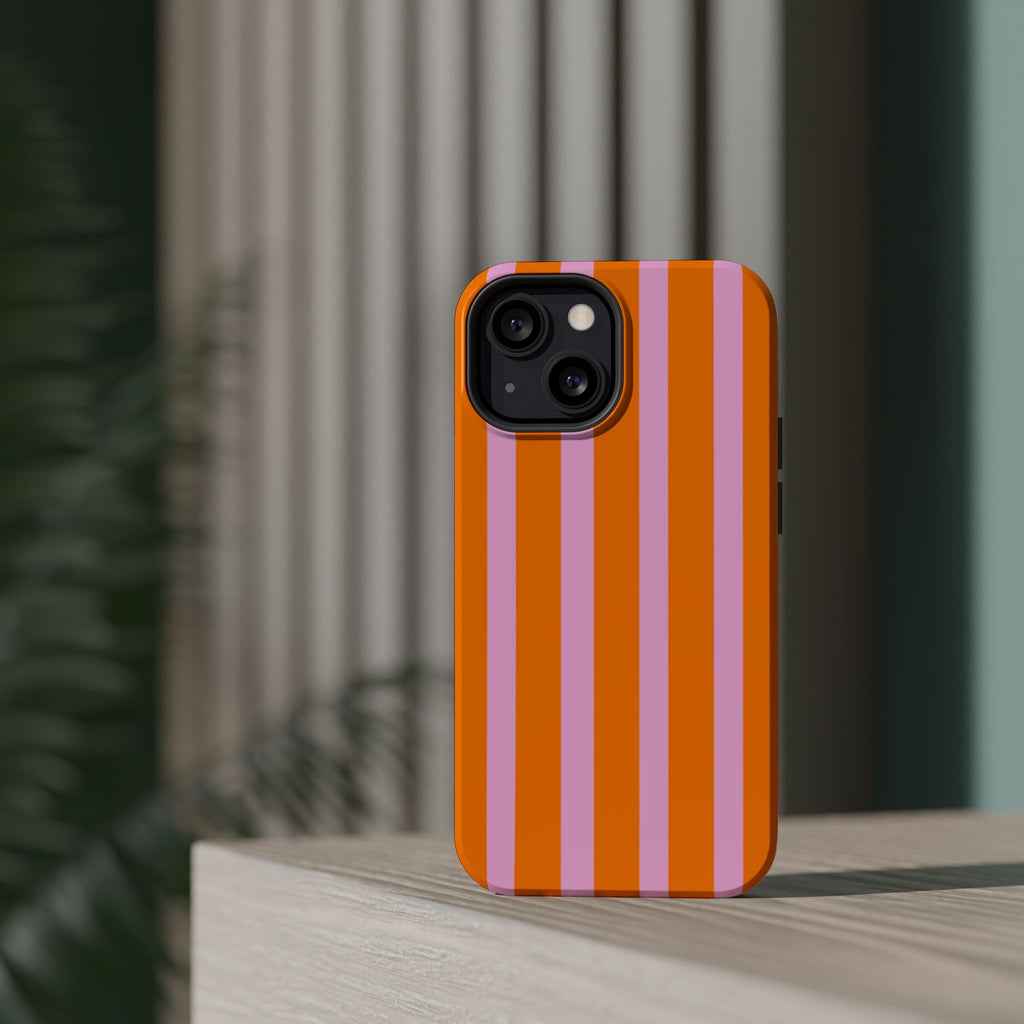 Orange & Pink Bold Stripe VOXY - Magnetic Impact-Resistant