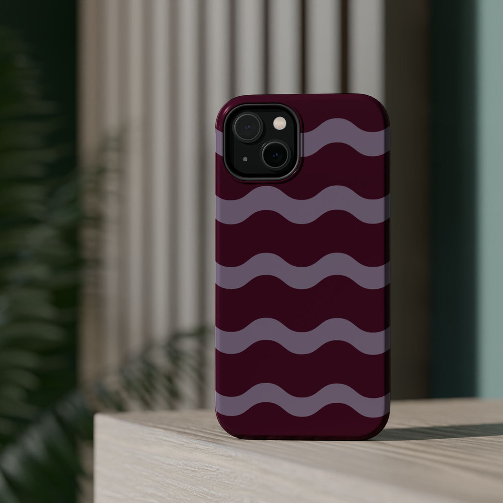 Burgundy Wave Pattern VOXY— Magnetic Impact-Resistant