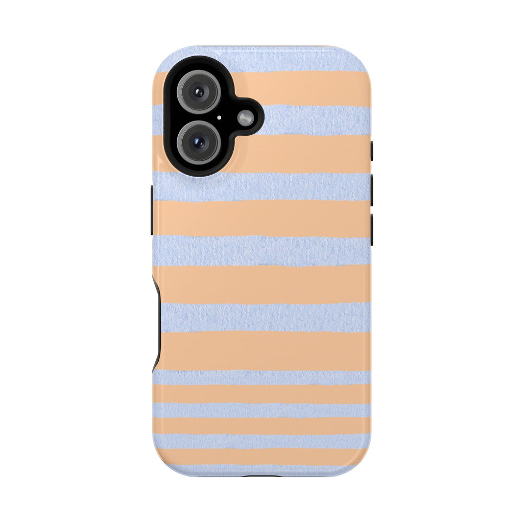 Striped Pastel Peach & Sky Blue Magnetic Impact Phone VOXY