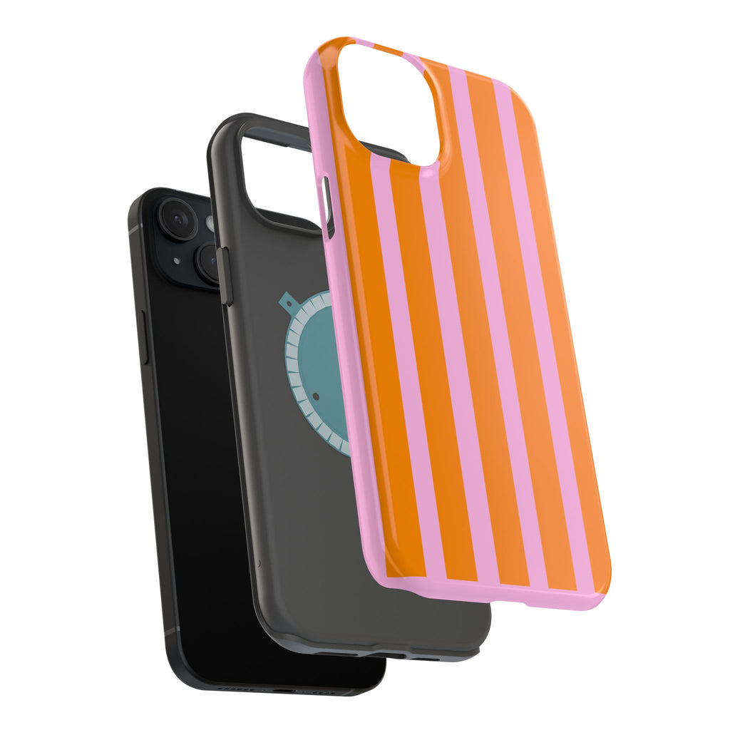 Orange & Pink Bold Stripe VOXY - Magnetic Impact-Resistant