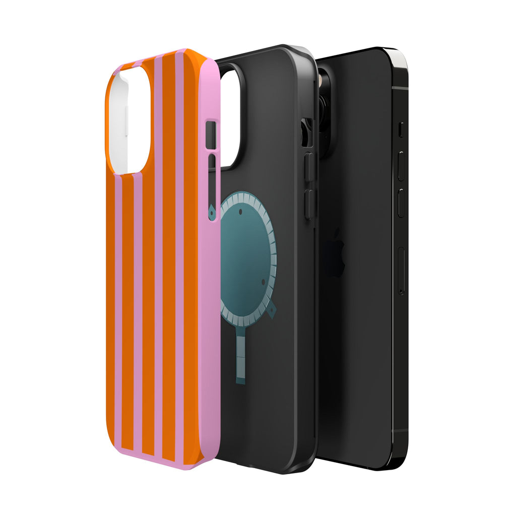 Orange & Pink Bold Stripe VOXY - Magnetic Impact-Resistant
