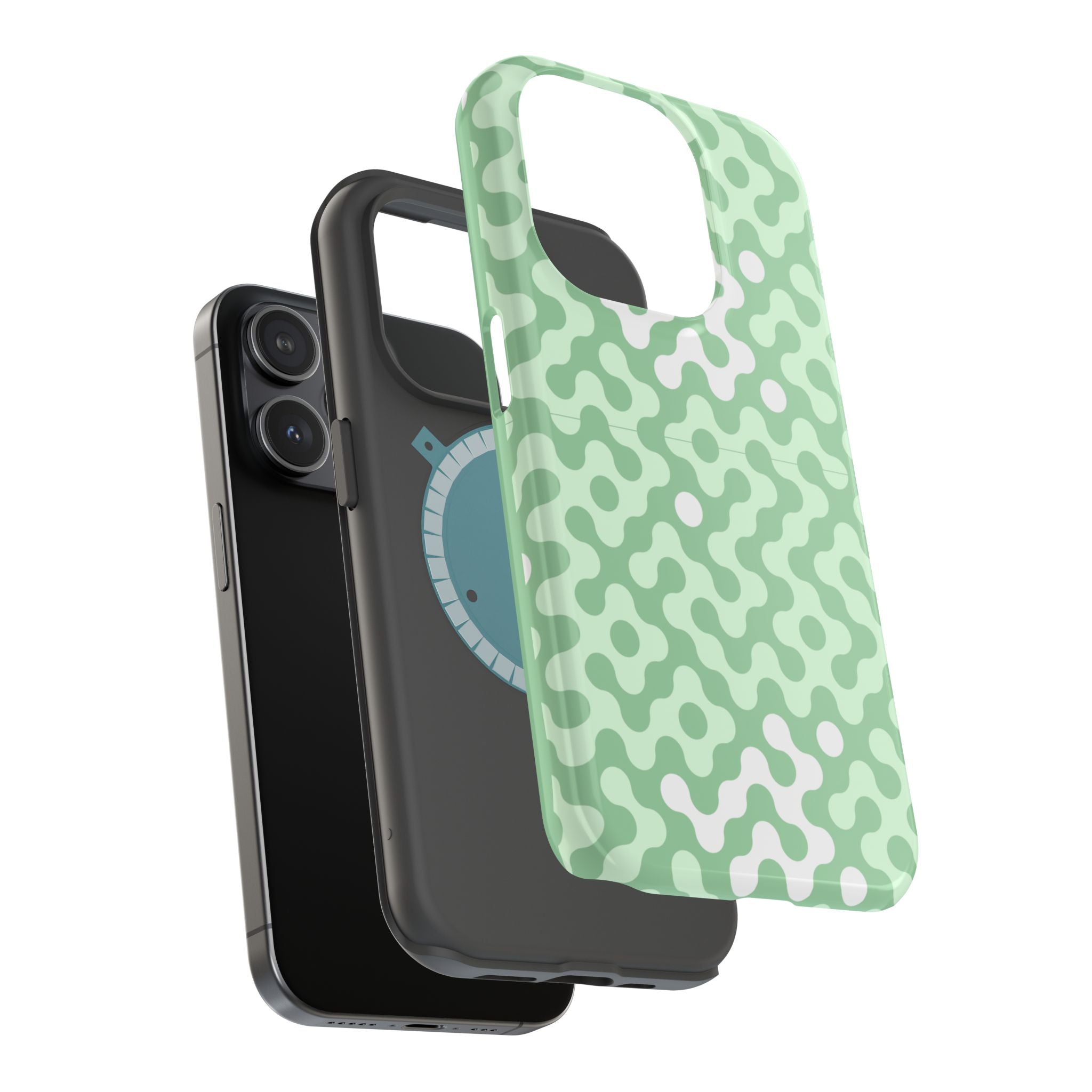 Mint Abstract Camouflage VOXY— Magnetic Impact-Resistant