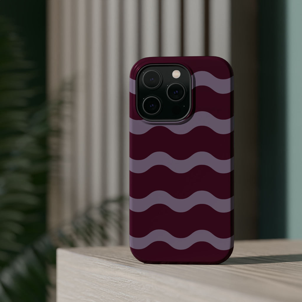 Burgundy Wave Pattern VOXY— Magnetic Impact-Resistant