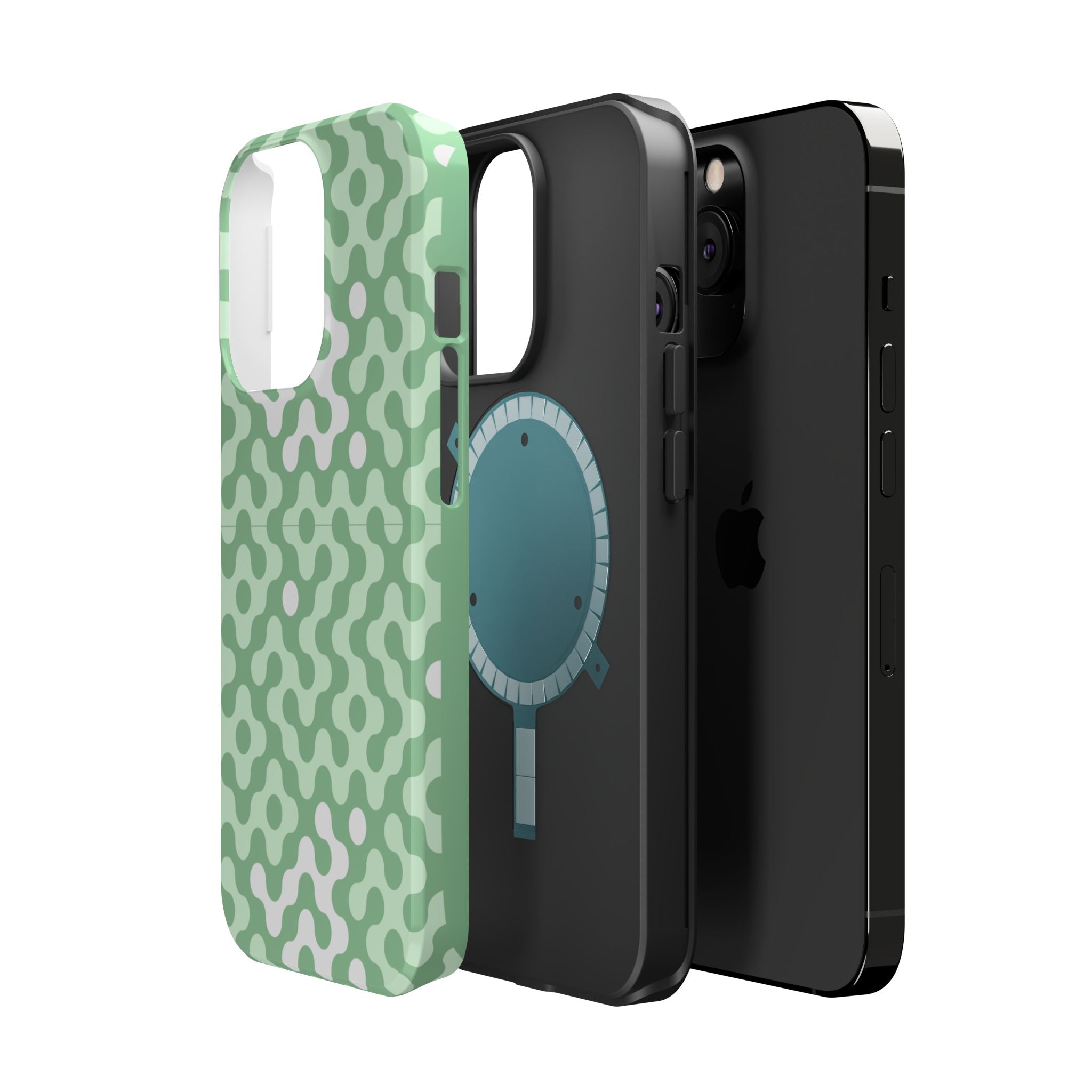 Mint Abstract Camouflage VOXY— Magnetic Impact-Resistant