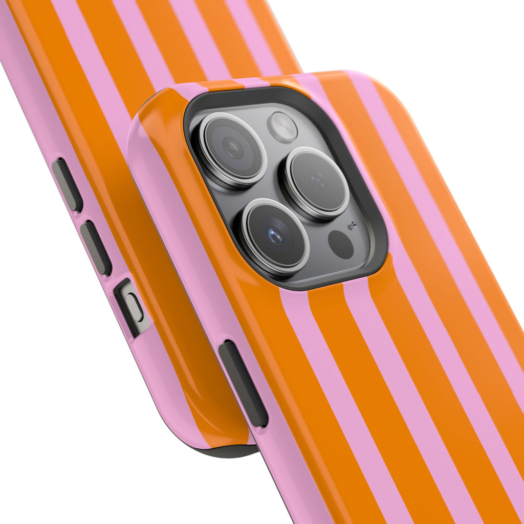 Orange & Pink Bold Stripe VOXY - Magnetic Impact-Resistant