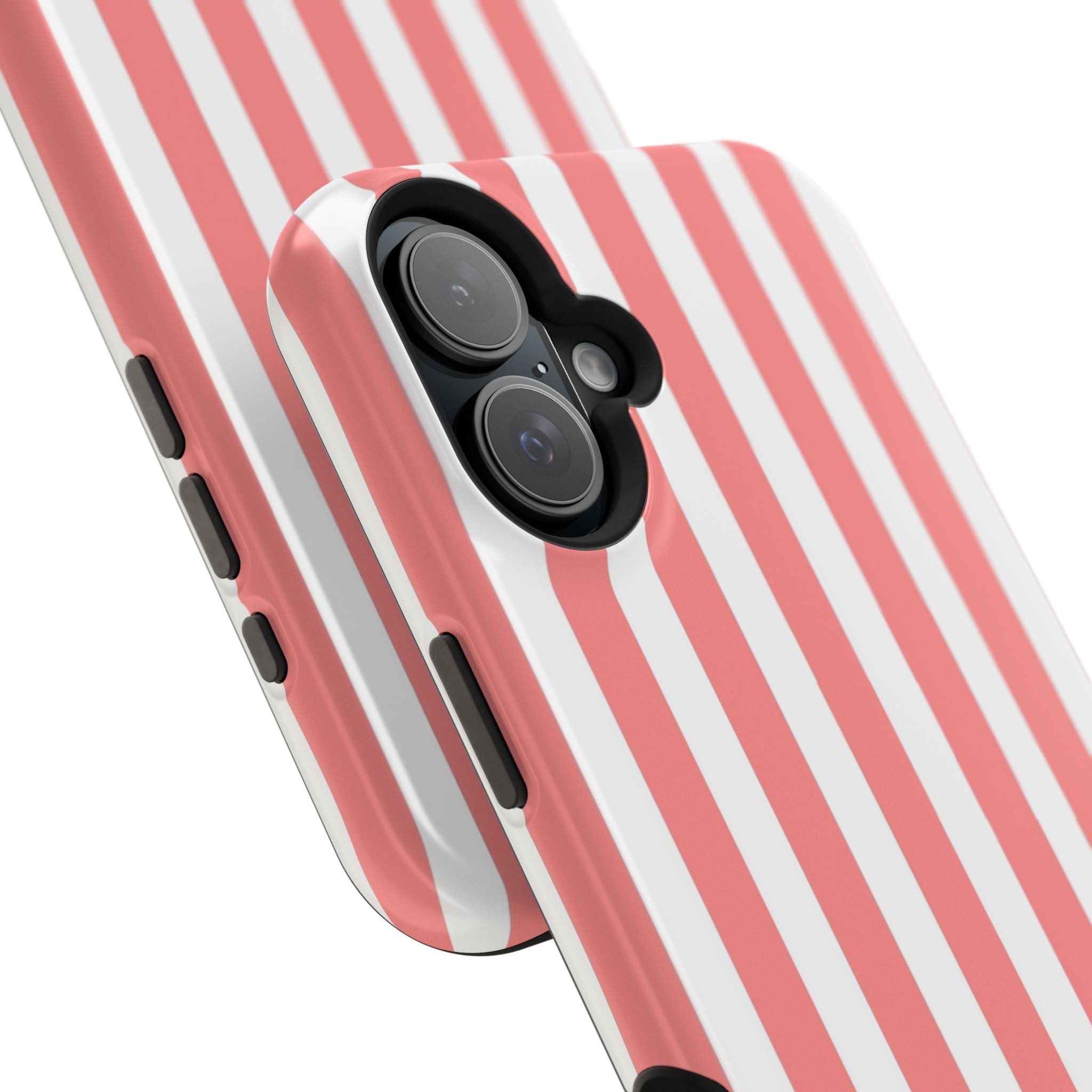 Pink & White Vertical Stripe VOXY — Magnetic Impact-Resistant