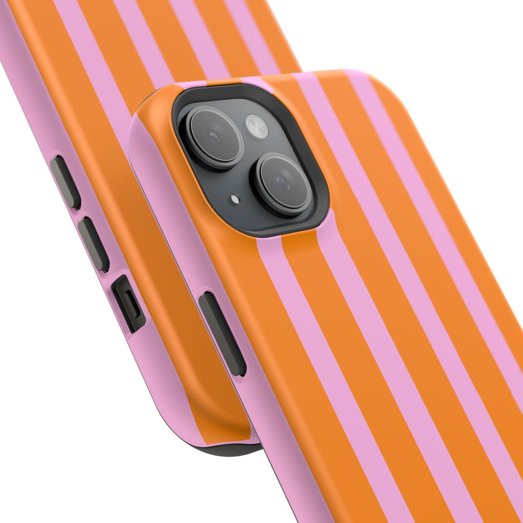 Orange & Pink Bold Stripe VOXY - Magnetic Impact-Resistant