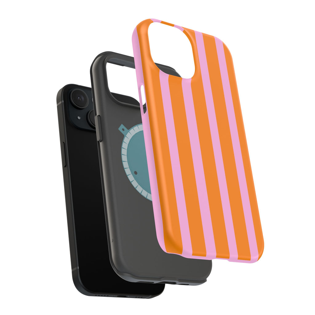 Orange & Pink Bold Stripe VOXY - Magnetic Impact-Resistant