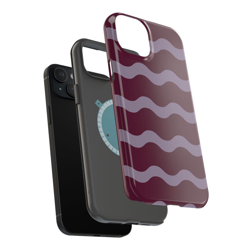 Burgundy Wave Pattern VOXY— Magnetic Impact-Resistant