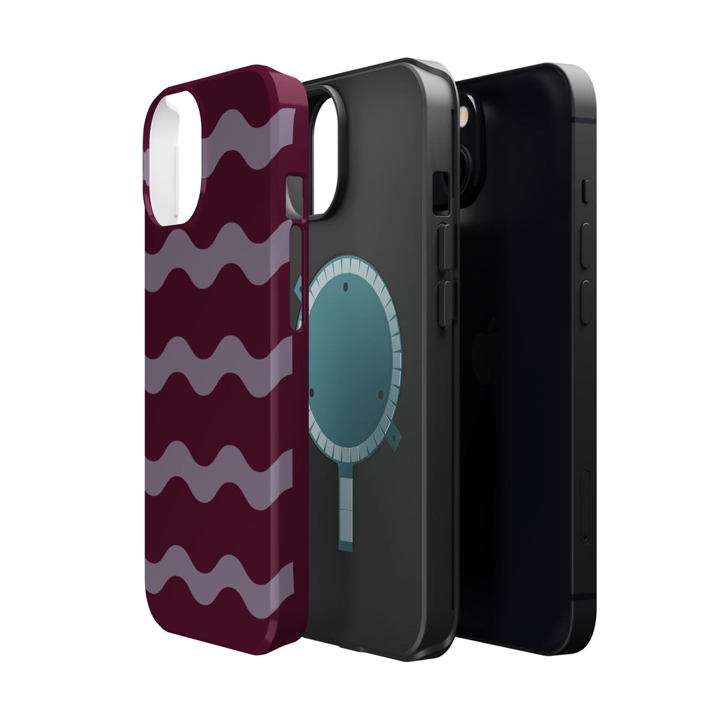 Burgundy Wave Pattern VOXY— Magnetic Impact-Resistant