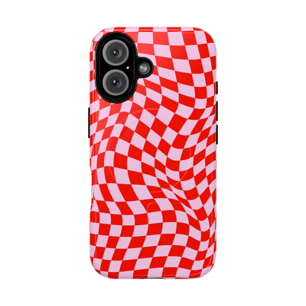 Red Distorted Checkerboard VOXY — Tough Magnetic