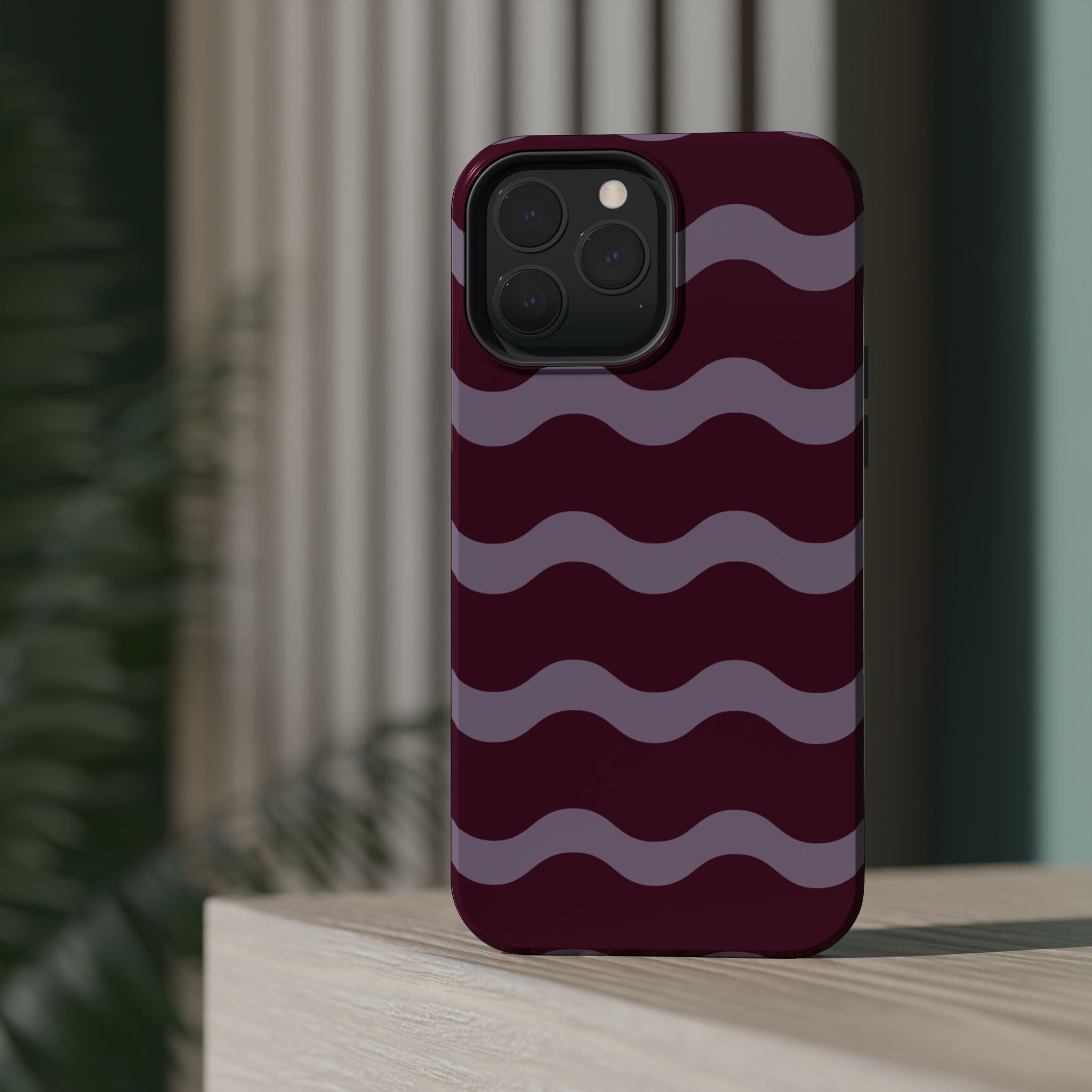 Burgundy Wave Pattern VOXY— Magnetic Impact-Resistant