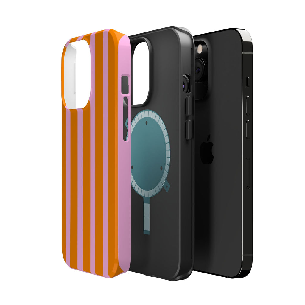 Orange & Pink Bold Stripe VOXY - Magnetic Impact-Resistant