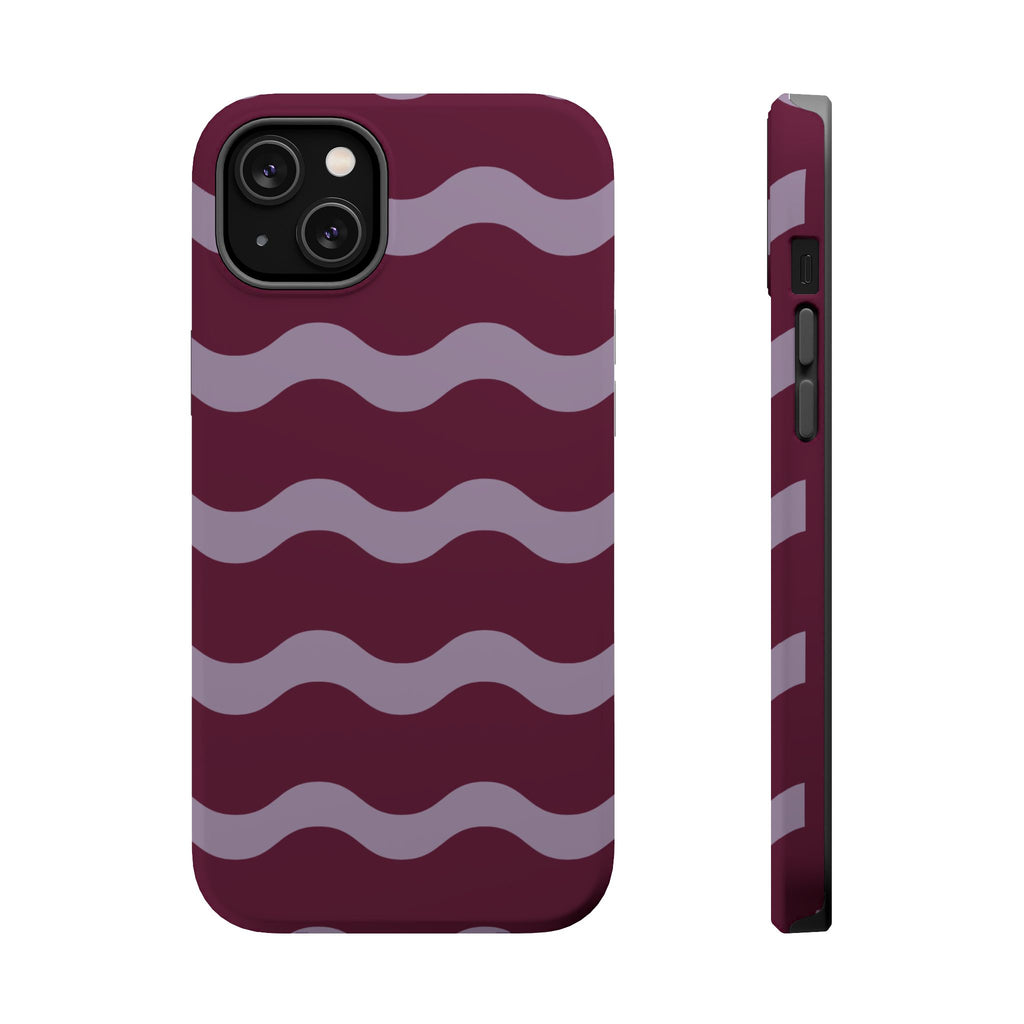 Burgundy Wave Pattern VOXY— Magnetic Impact-Resistant