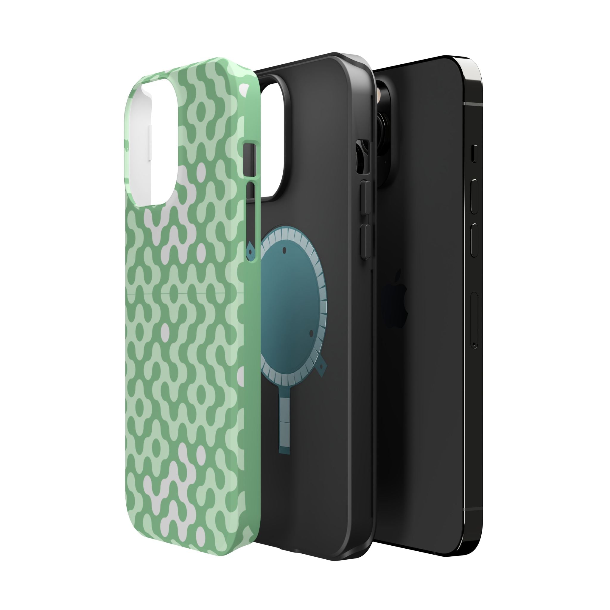 Mint Abstract Camouflage VOXY— Magnetic Impact-Resistant