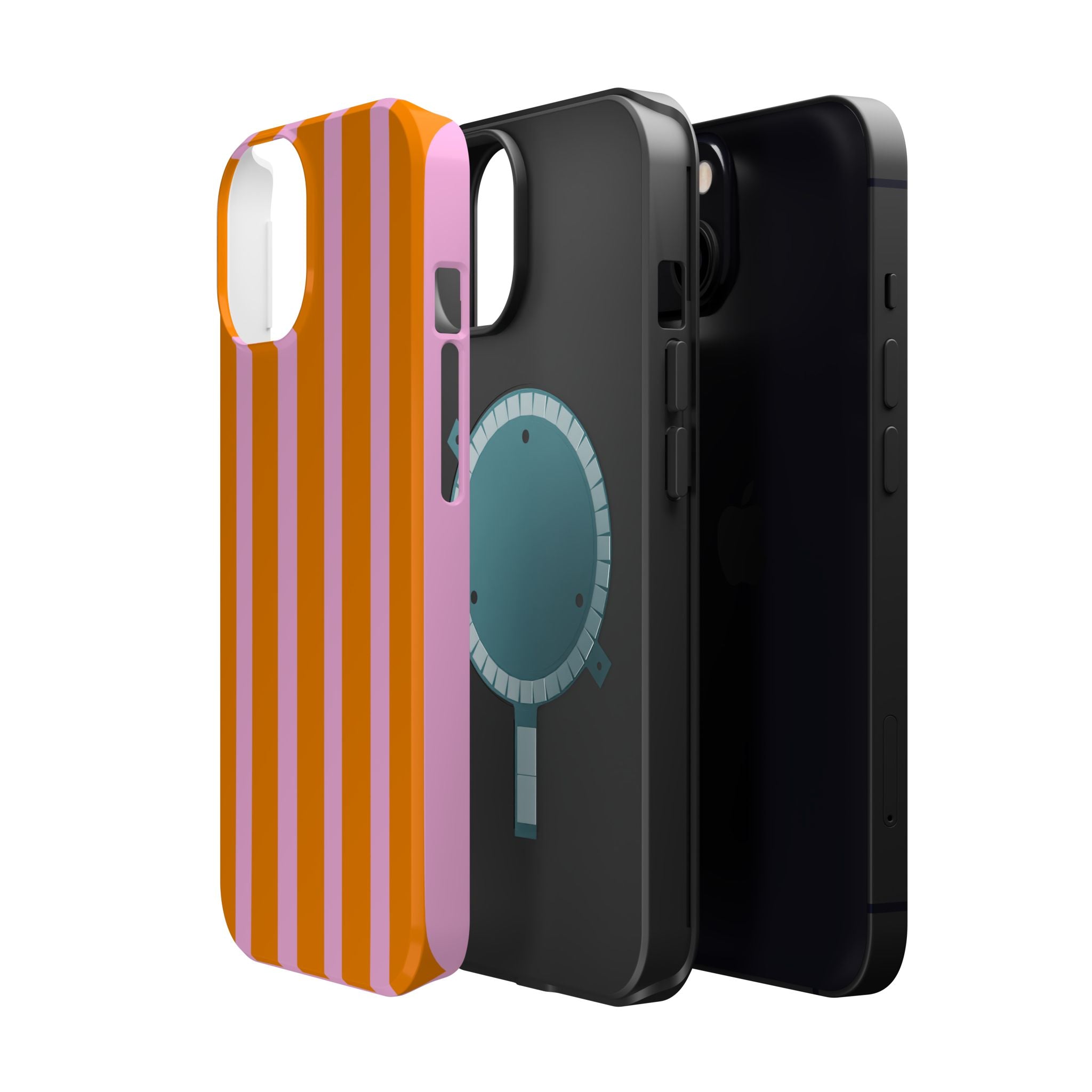 Orange & Pink Bold Stripe VOXY - Magnetic Impact-Resistant