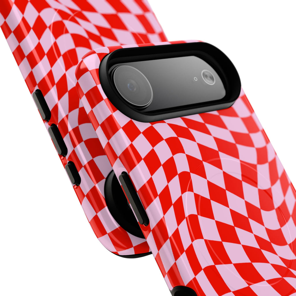 Red Distorted Checkerboard VOXY — Tough Magnetic