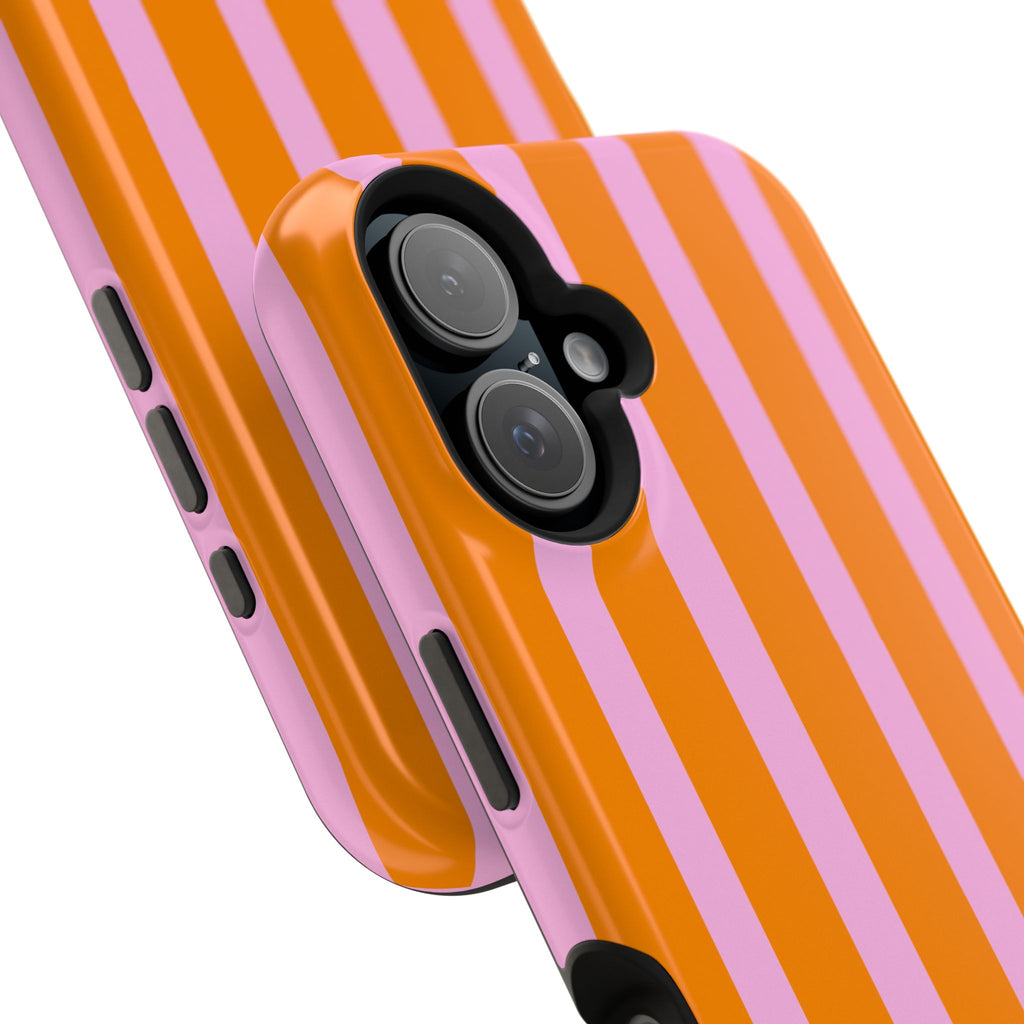 Orange & Pink Bold Stripe VOXY - Magnetic Impact-Resistant