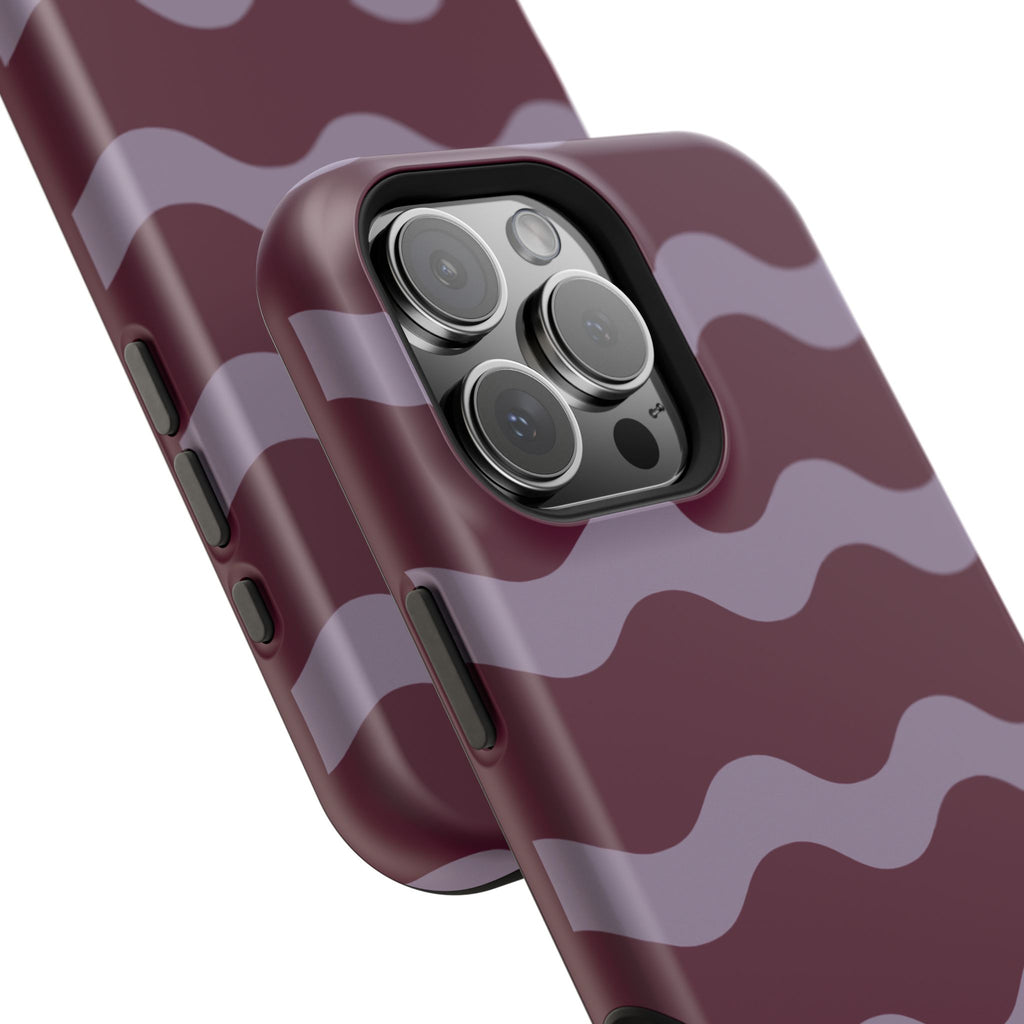 Burgundy Wave Pattern VOXY— Magnetic Impact-Resistant