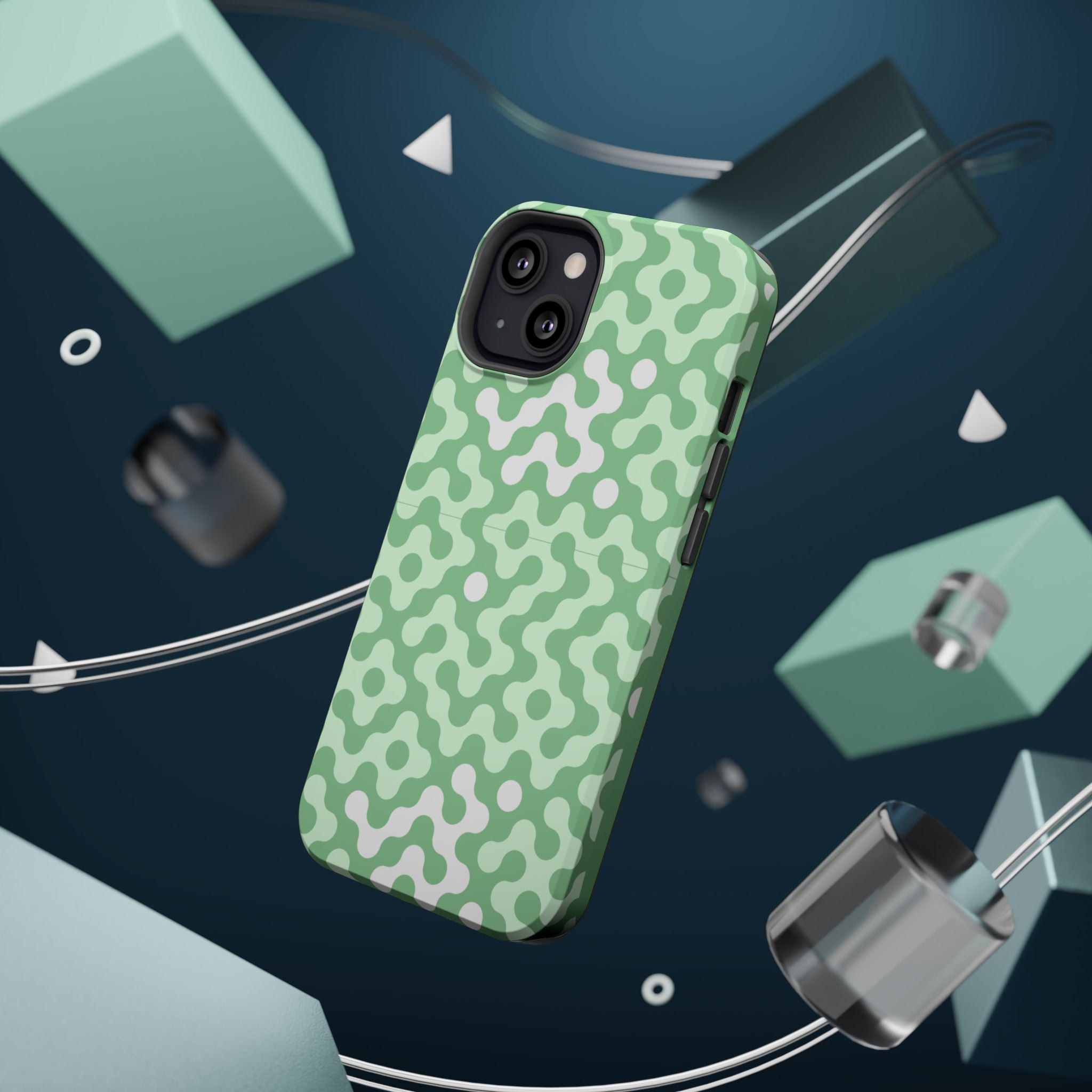 Mint Abstract Camouflage VOXY— Magnetic Impact-Resistant
