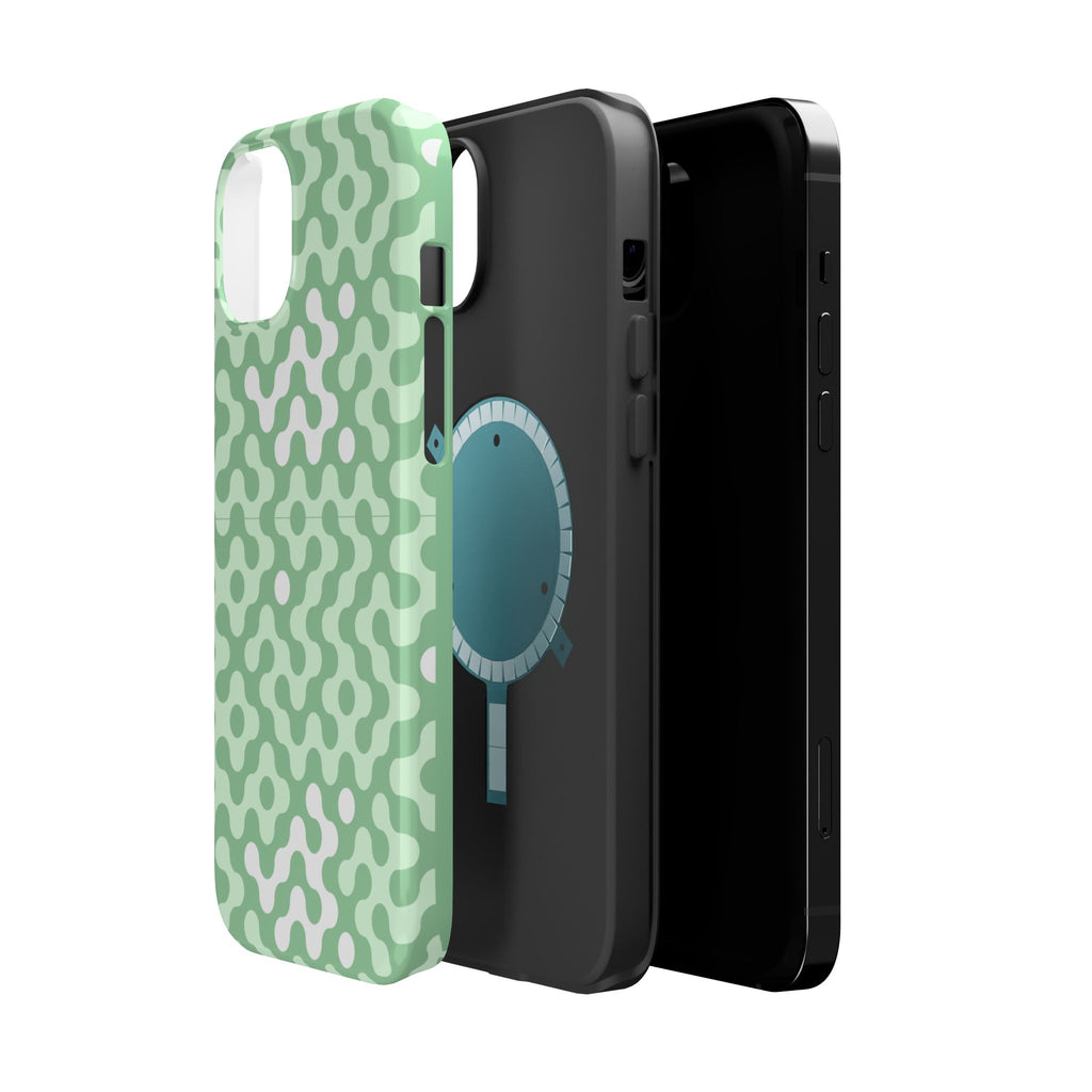 Mint Abstract Camouflage VOXY— Magnetic Impact-Resistant