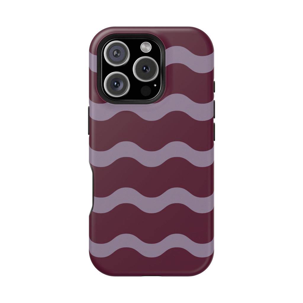 Burgundy Wave Pattern VOXY— Magnetic Impact-Resistant