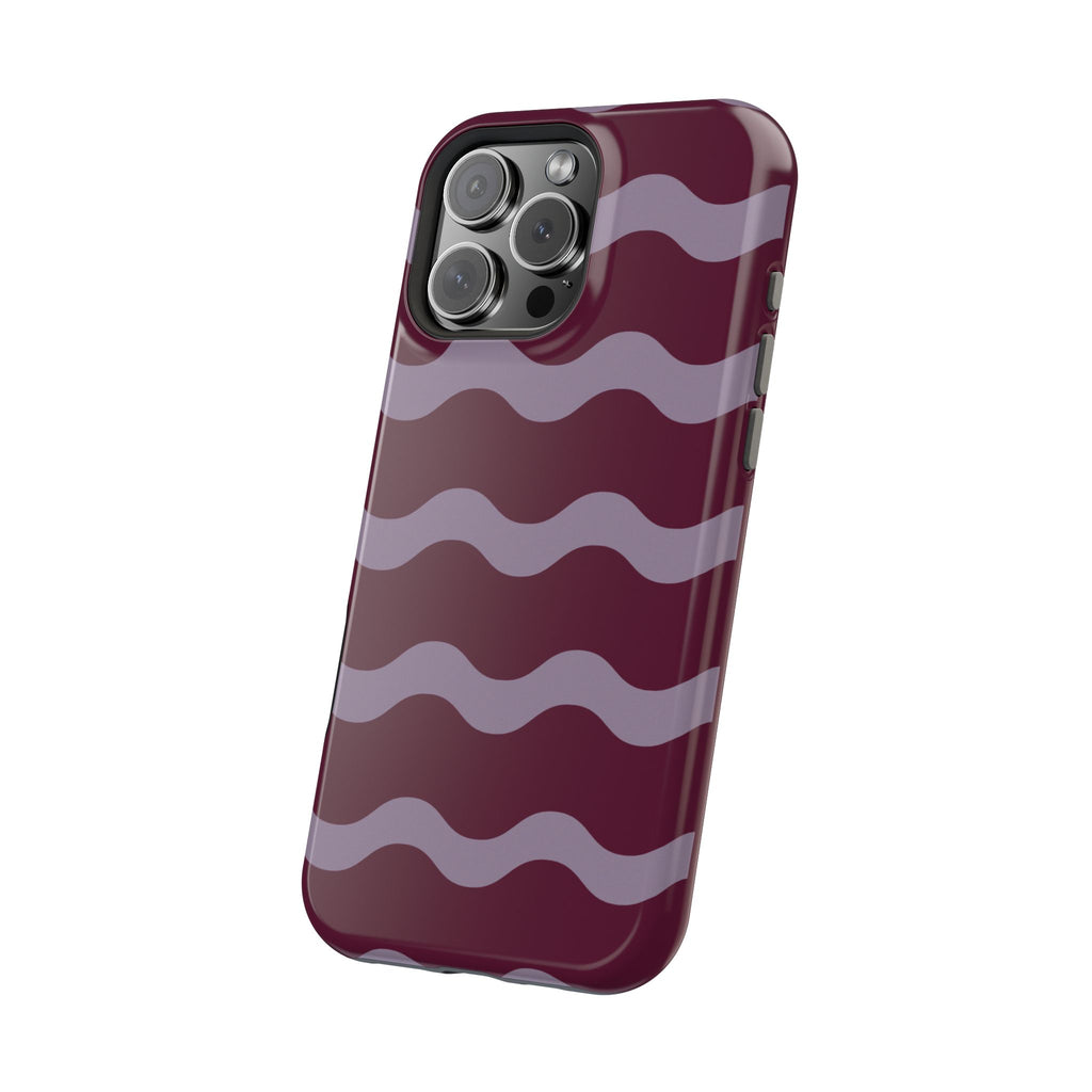 Burgundy Wave Pattern VOXY— Magnetic Impact-Resistant