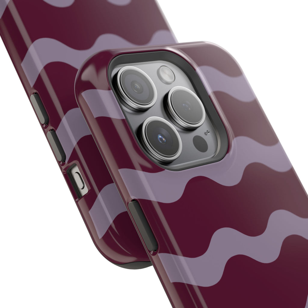 Burgundy Wave Pattern VOXY— Magnetic Impact-Resistant