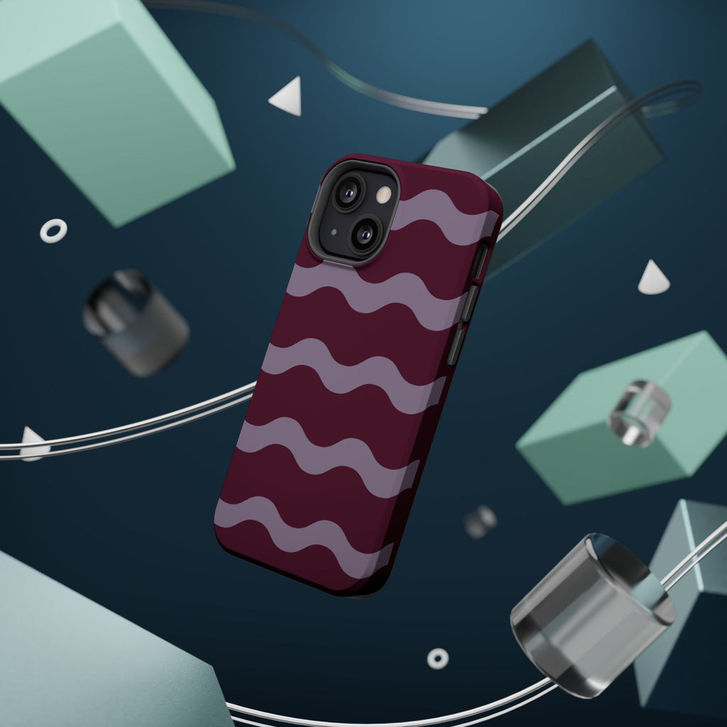 Burgundy Wave Pattern VOXY— Magnetic Impact-Resistant