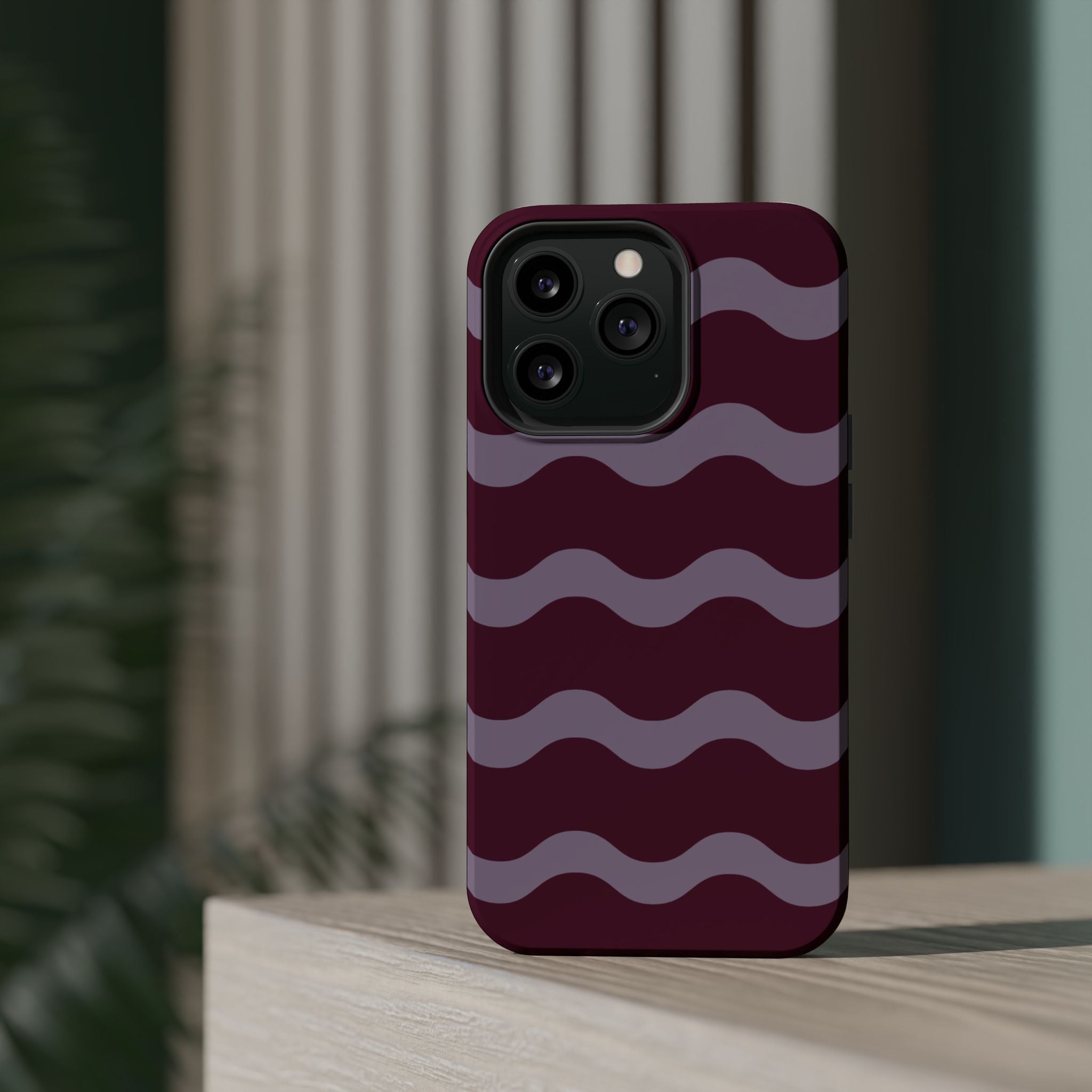 Burgundy Wave Pattern VOXY— Magnetic Impact-Resistant