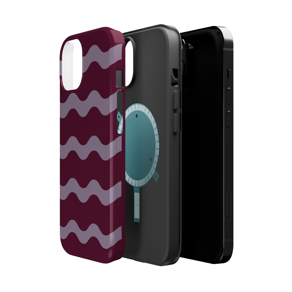 Burgundy Wave Pattern VOXY— Magnetic Impact-Resistant