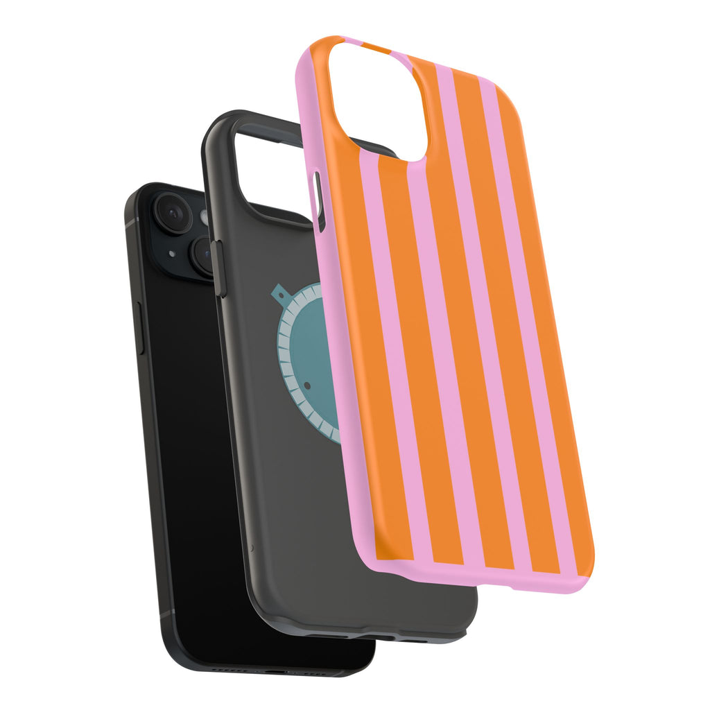 Orange & Pink Bold Stripe VOXY - Magnetic Impact-Resistant