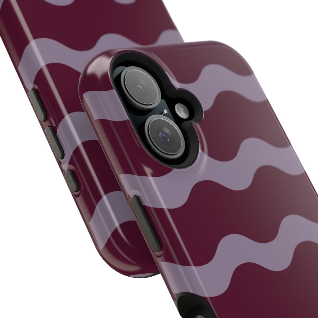 Burgundy Wave Pattern VOXY— Magnetic Impact-Resistant