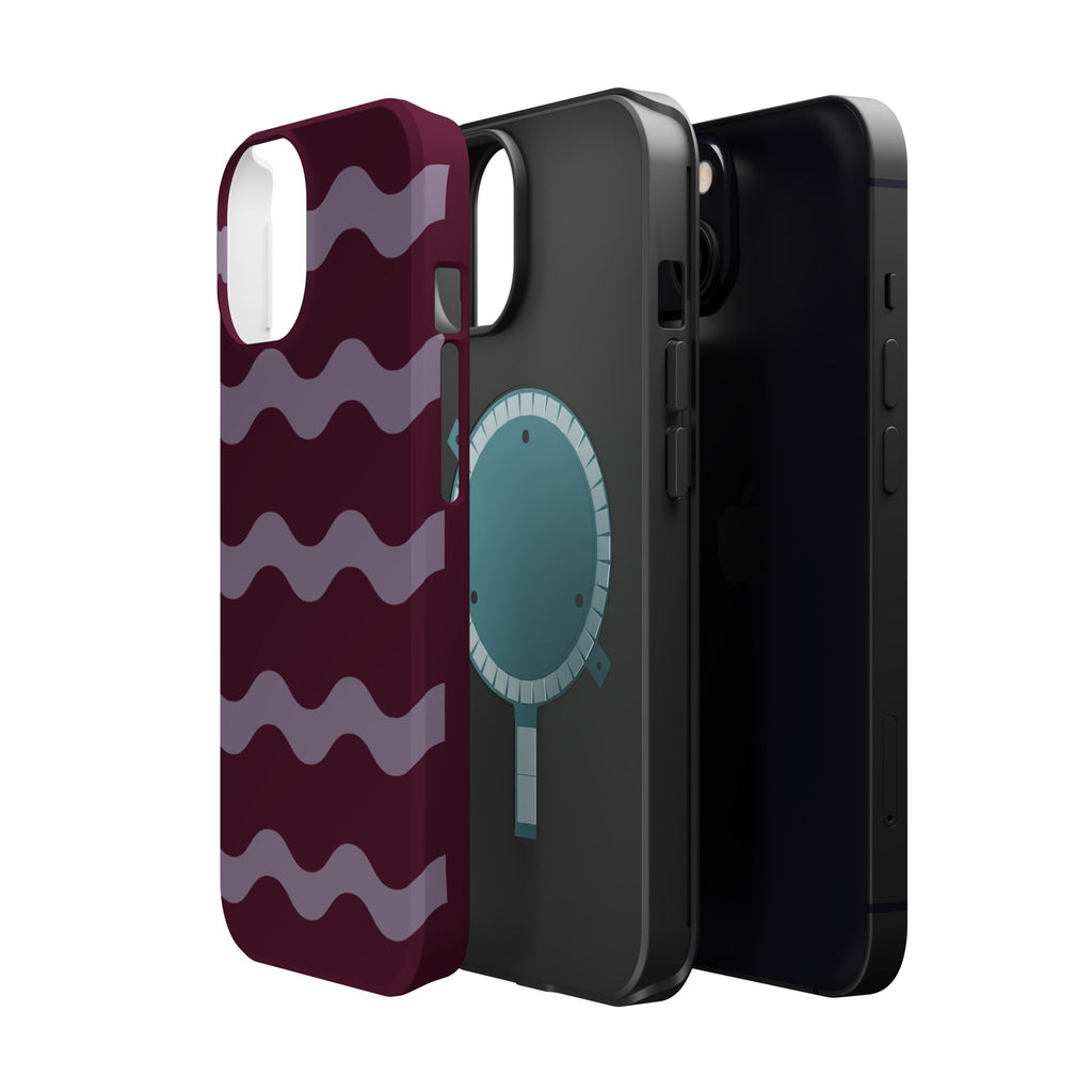 Burgundy Wave Pattern VOXY— Magnetic Impact-Resistant