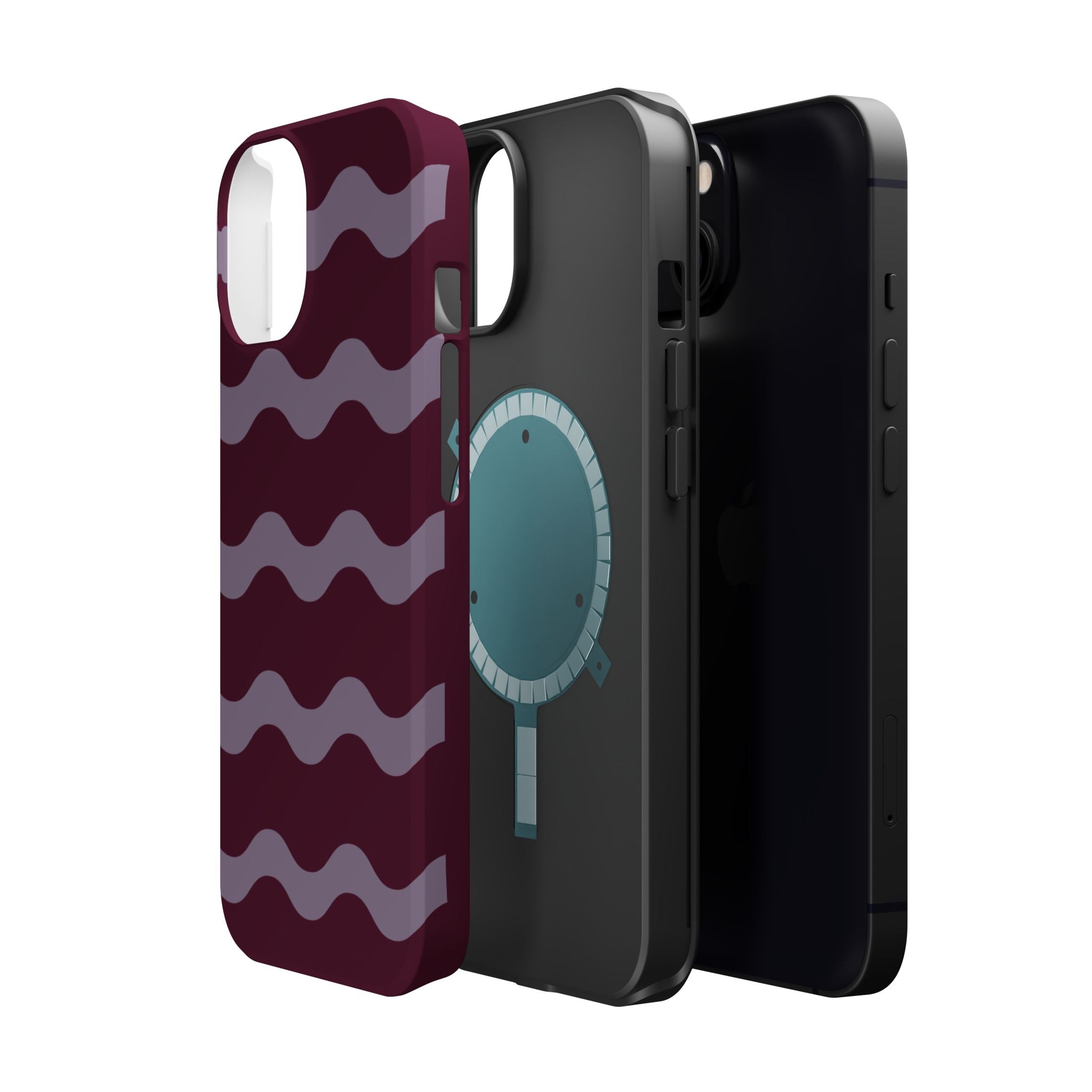 Burgundy Wave Pattern VOXY— Magnetic Impact-Resistant