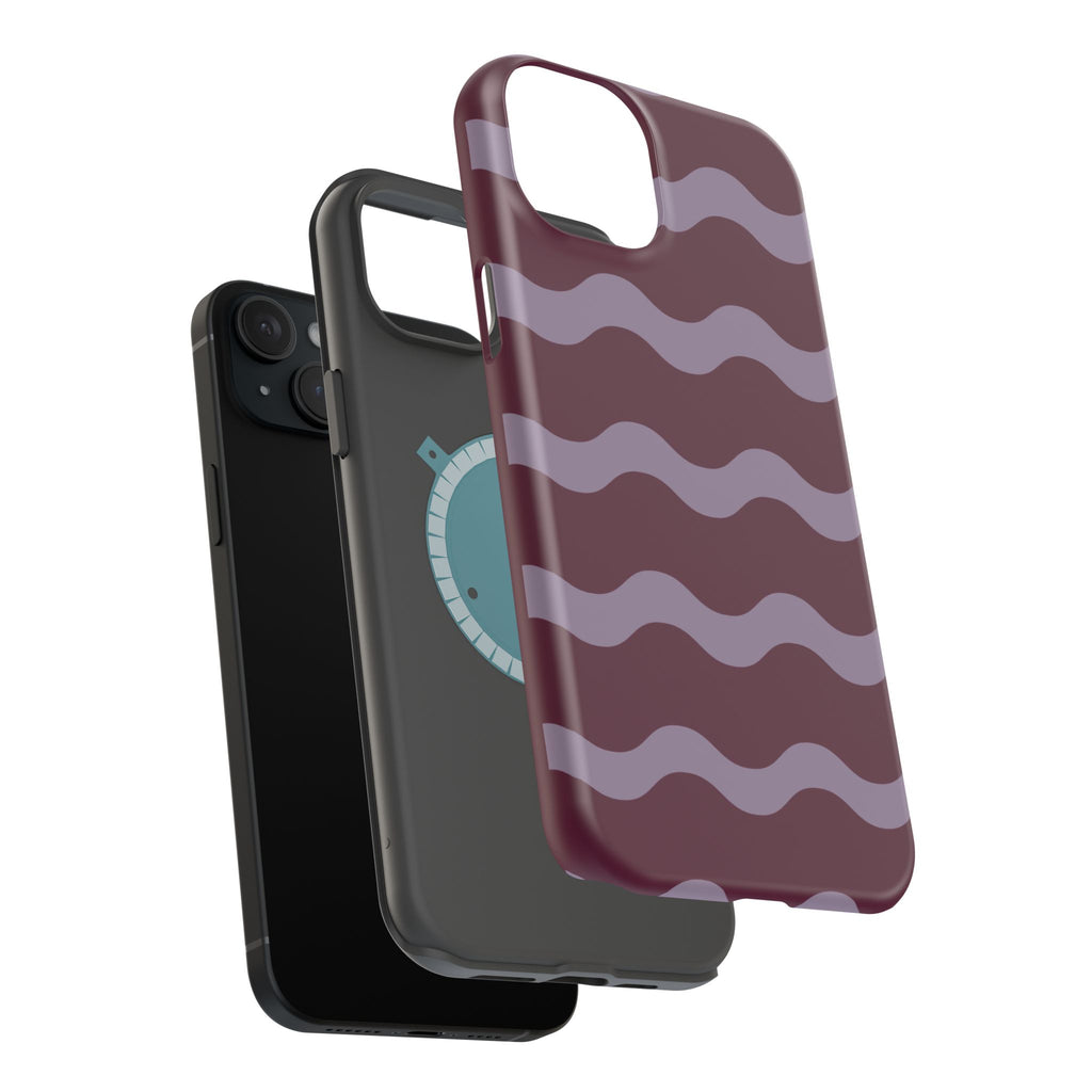 Burgundy Wave Pattern VOXY— Magnetic Impact-Resistant
