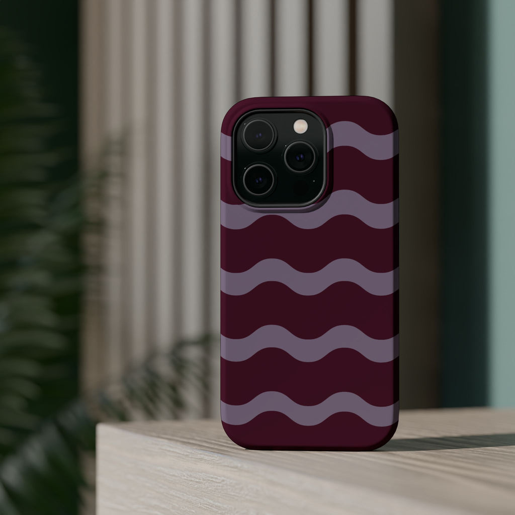 Burgundy Wave Pattern VOXY— Magnetic Impact-Resistant