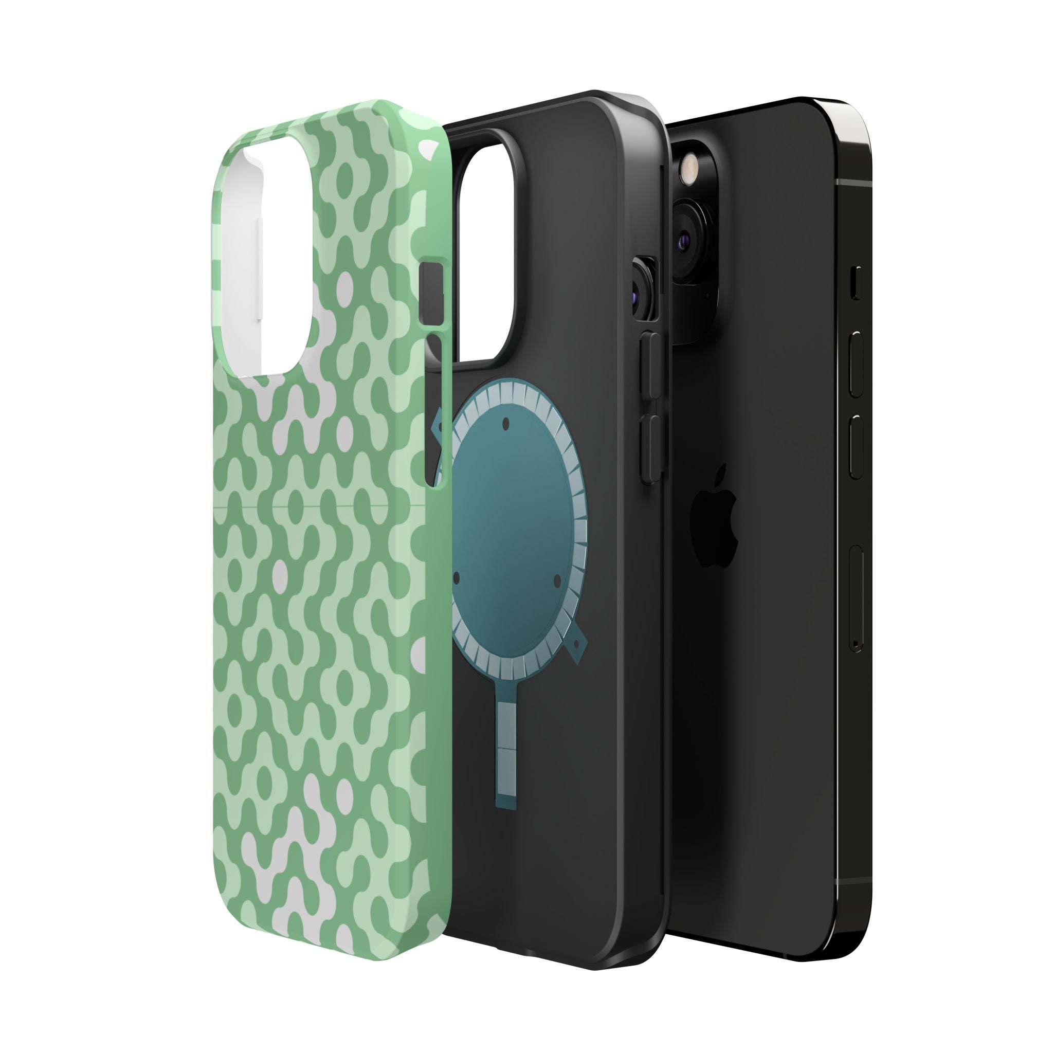 Mint Abstract Camouflage VOXY— Magnetic Impact-Resistant
